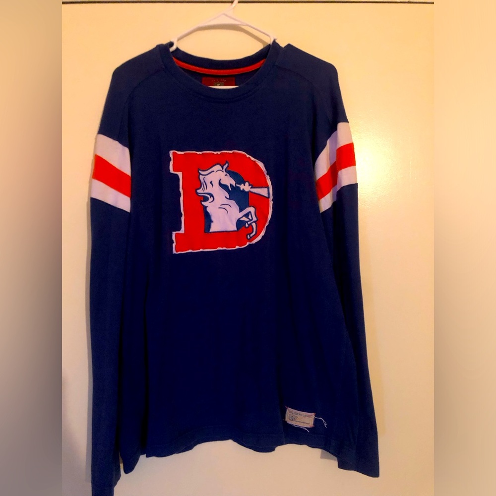Throwback Broncos Reebok NFL Gridiron Classic long sleeve shirt. XL